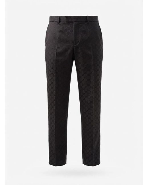 Gucci Black Gg Cotton Viscose Formal Pant for men