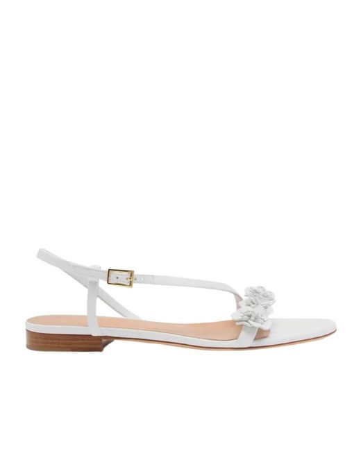 Malone Souliers White Serra Leather Sandals