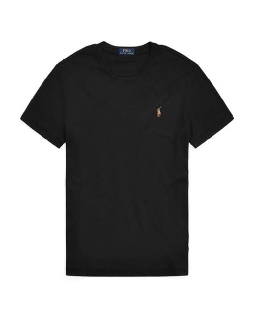 Polo Ralph Lauren Black Short-Sleeved Round Collar T-Shirt for men