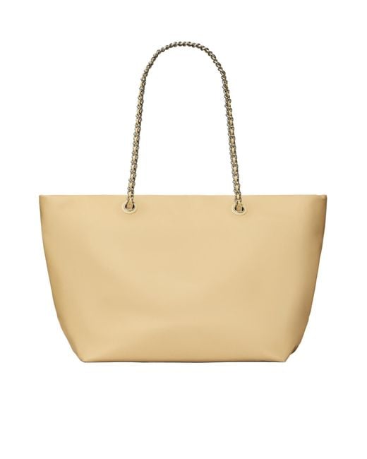 Tory Burch Natural Ella Chain Zip Tote Bag