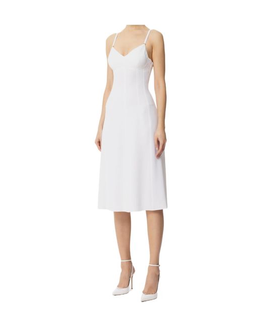 Elisabetta Franchi White Lightweight Crpe Dress