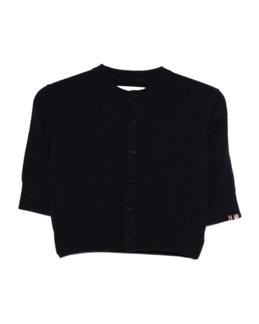 Extreme Cashmere Blue Crew Neck Cashmere Knit Cardigan