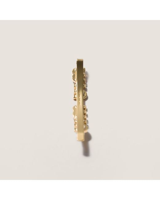 Miu Miu White Enameled Metal Hair Clip