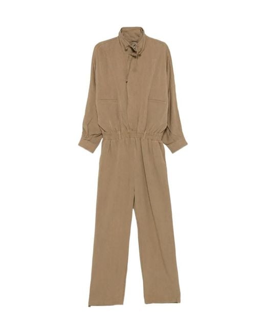 Frankie Shop Natural Drawstring Jumpsuit