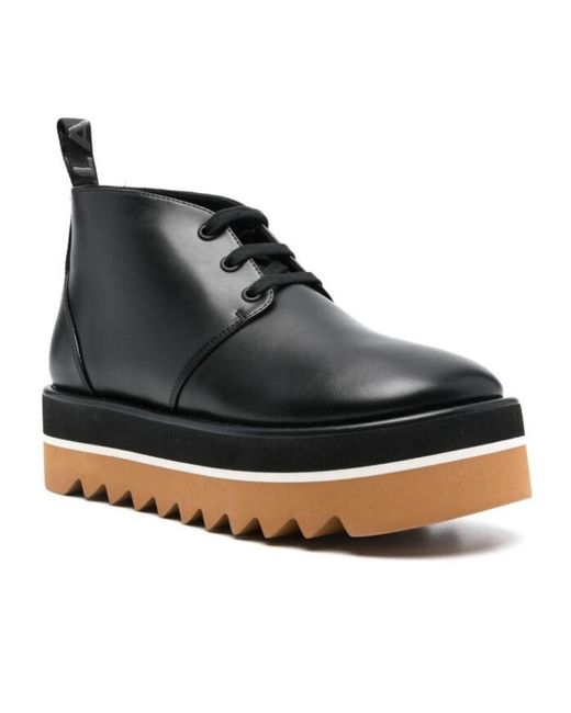 Stella McCartney Black Sneak-Elyse Lace-Up Desert Boots