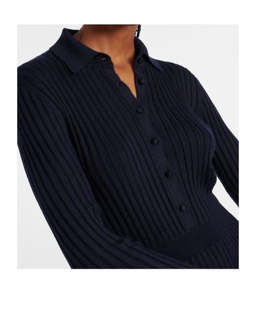 Gabriela Hearst Blue Ardor Silk And Cashmere Midi Dress