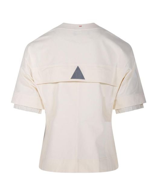 Moncler White Grenoble Logo Patch Crewneck T-Shirt