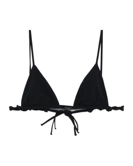 Jil Sander Black Braid-Detail Triangle Cup Bikini Top