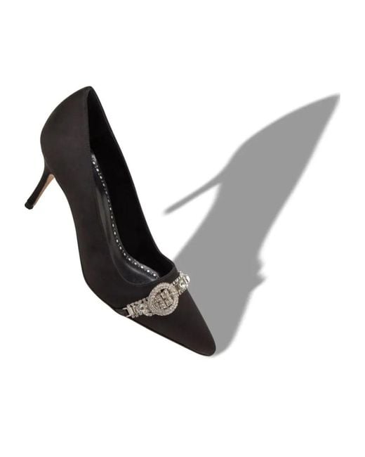 Manolo Blahnik Black Asapump Embellished Pumps