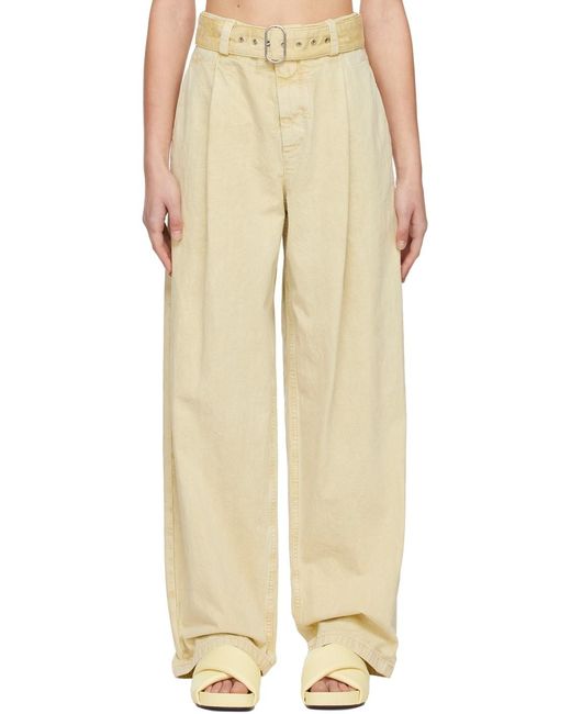 Jil Sander Natural Belted Wide Leg Pants
