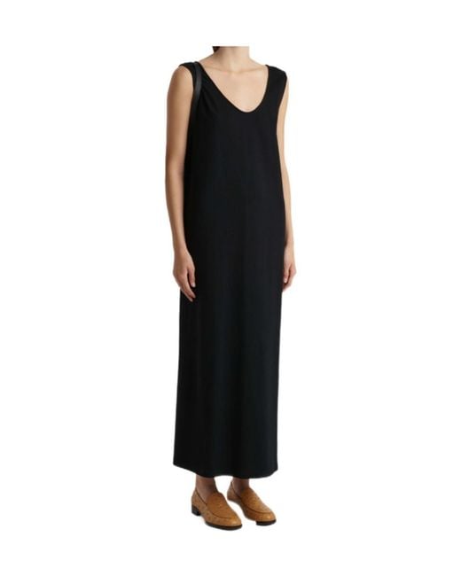 Khaite Black Round Neck Dress
