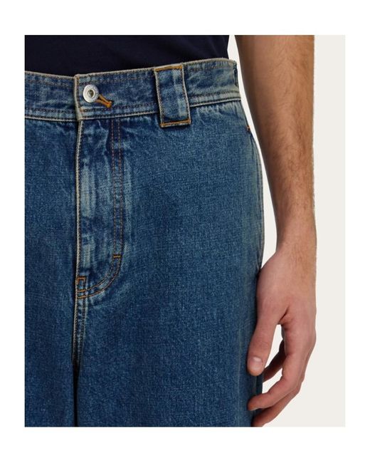 Ferragamo Blue Ferragamo Straight-Leg Workwear Jeans for men