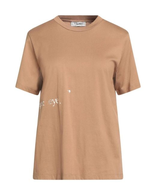 Max Mara Natural Solid Color T-Shirts