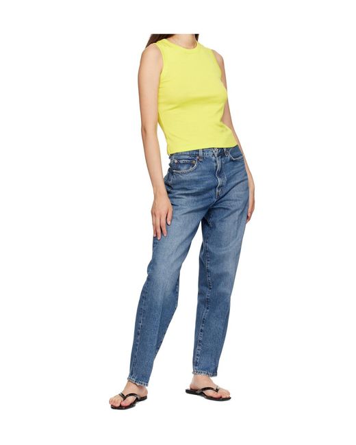 Agolde Blue Non-Stretch Straight-Leg Jeans