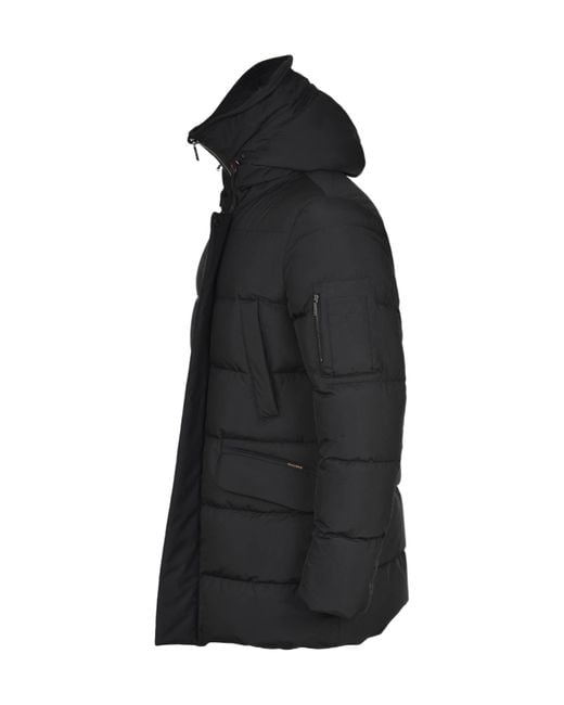 Moorer Black Davide Hooded Jacket for men