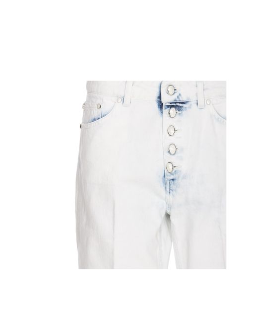 Dondup White Buttoned Trousers