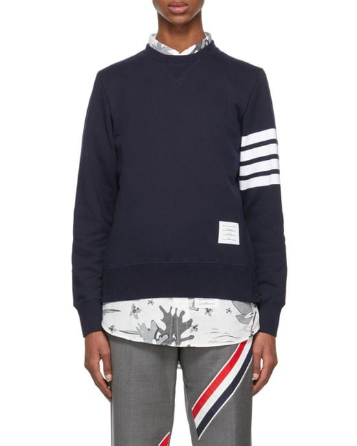 Thom Browne Blue Classic Loopback 4-Bar Sweatshirt for men