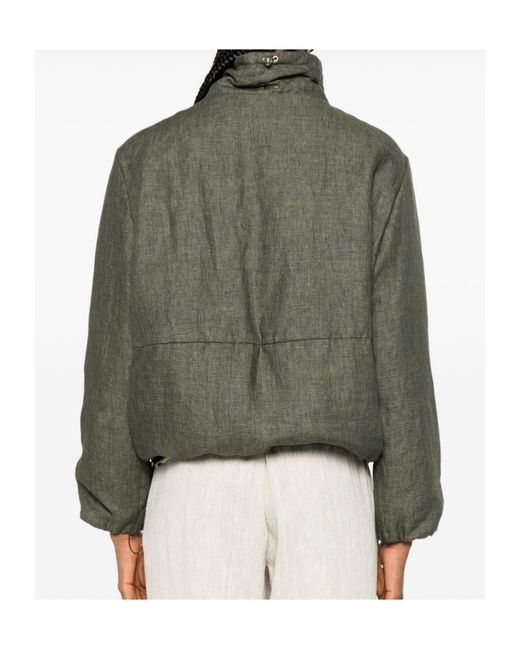 Herno Green High-Neck Zip-Up Jacket