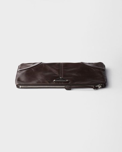 Prada Black Zipper Clutch for men