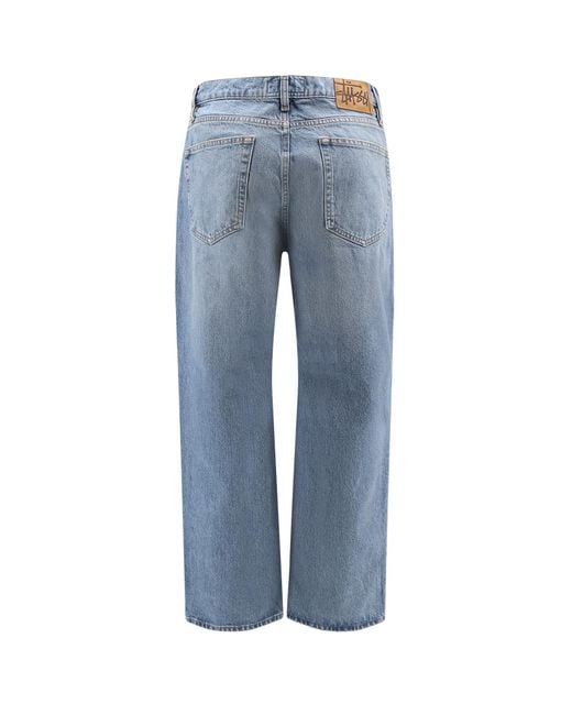 Stussy Blue Denim Trousers With Belt Loops for men