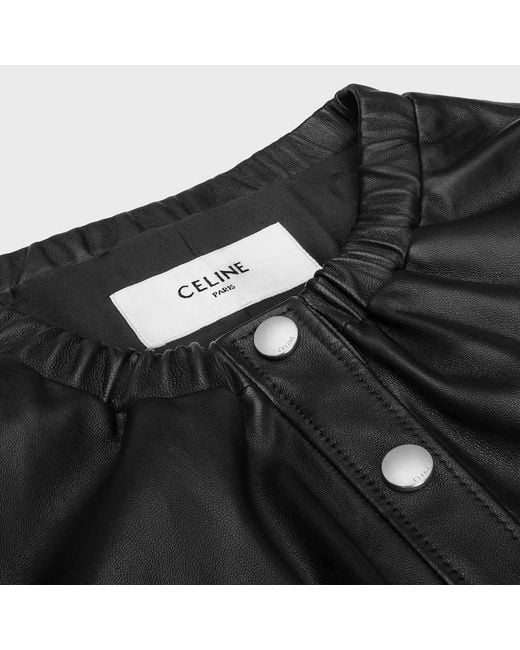 Céline Black Long-Sleeved Leather Jacket