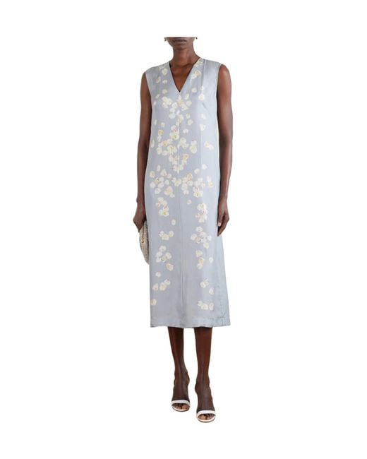 Altuzarra White Floral-Print Silk-Twill Midi Dress