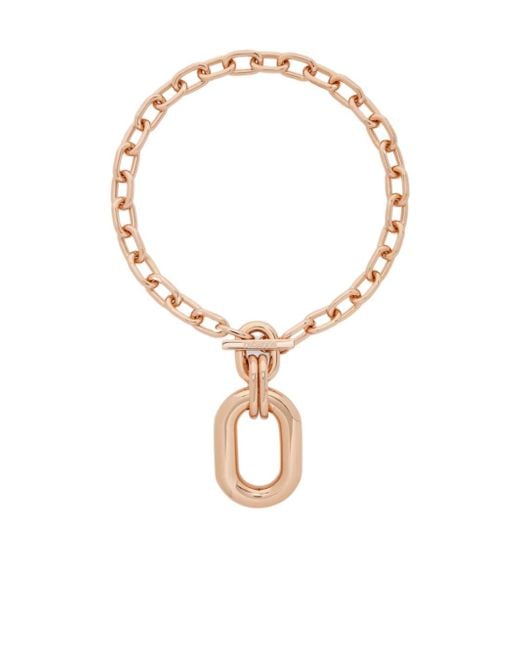 Rabanne White Rabanne Xl Link Logo Engraved Necklace