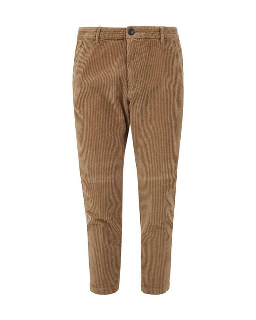 DSquared² Natural Cropped Corduroy Trousers for men