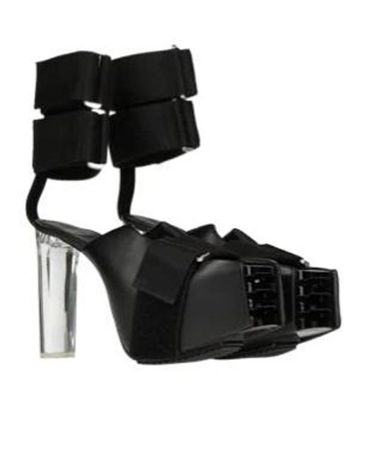 Rick Owens Black Thin Strap High Heels Sandals
