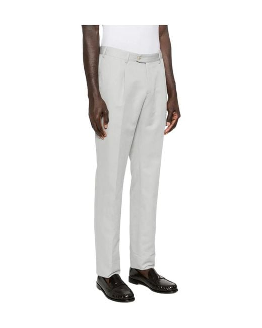 Brioni Gray Pleated Trousers for men