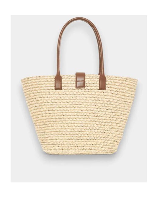 Anine Bing Natural Double Handle Shoulder Bag