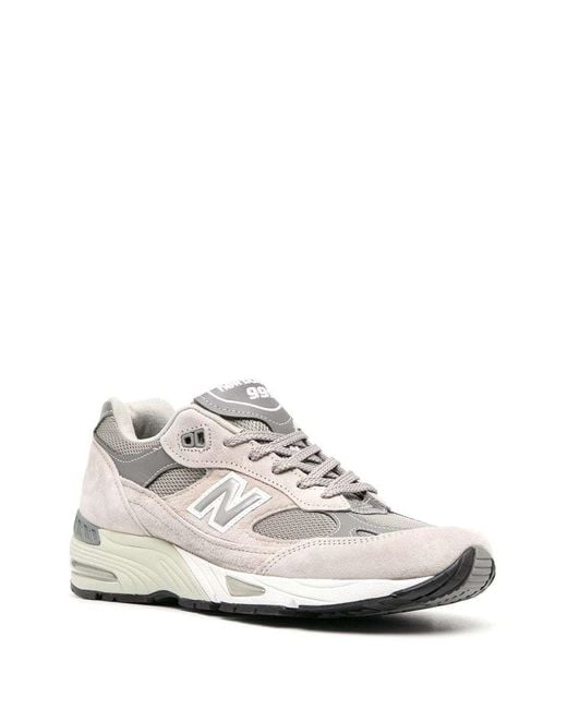 New Balance White 991V1 Lace-Up Sneakers for men