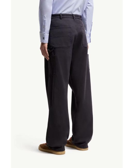 Moncler Blue Baggy Cargo Pants for men