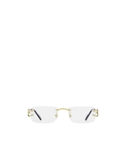 Cartier White Rectangle Frame Glasses for men