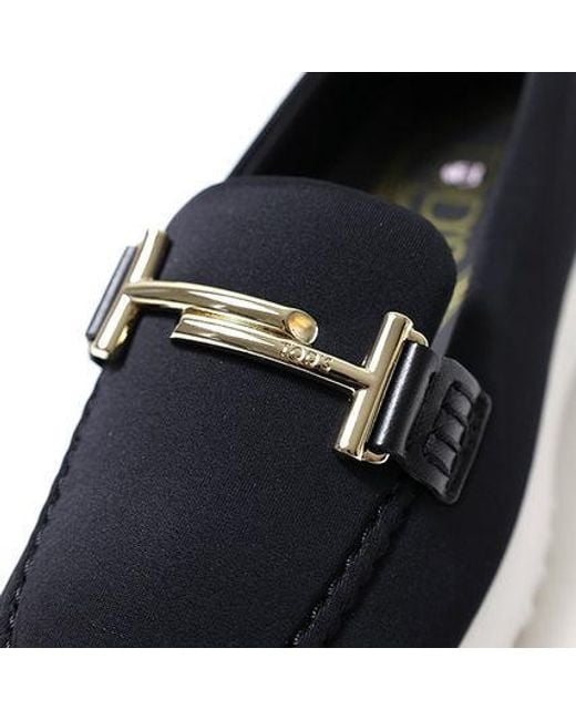 Tod's Black Push On Loafers