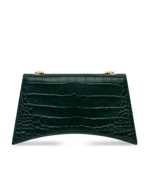 Balenciaga White Borsa Con Catena Crush Xs Lavorazione Coccodrillo Da Donna