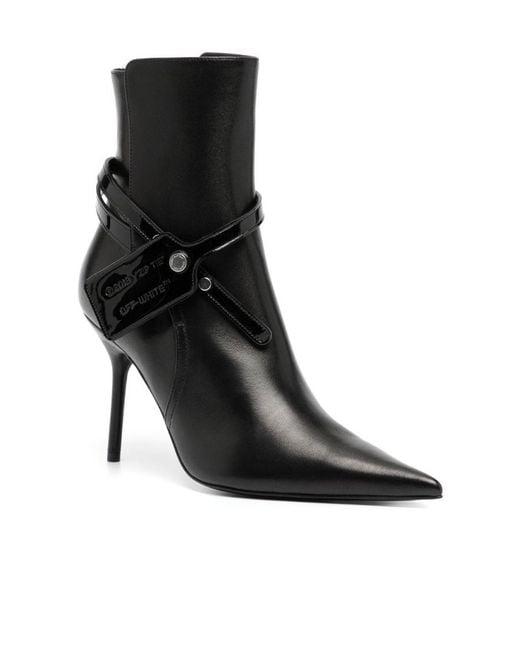 Off-White c/o Virgil Abloh Black Zip Tie Stiletto Boots