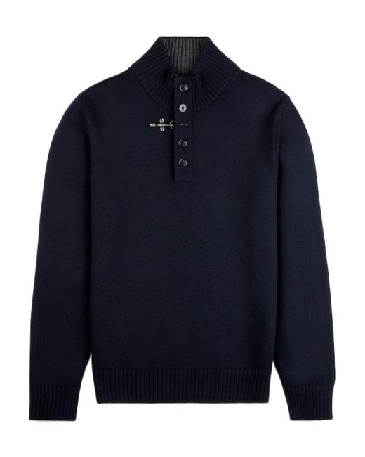 Fay Blue Wool Turtleneck Sweater for men