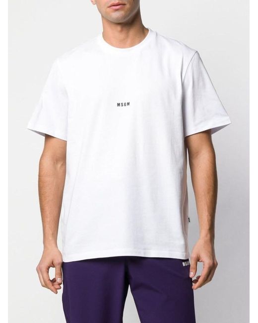 MSGM White Cartoon Printed T-Shirt for men