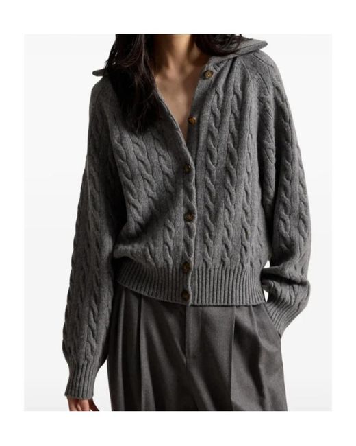 Polo Ralph Lauren Gray Cable-Knit Cardigan