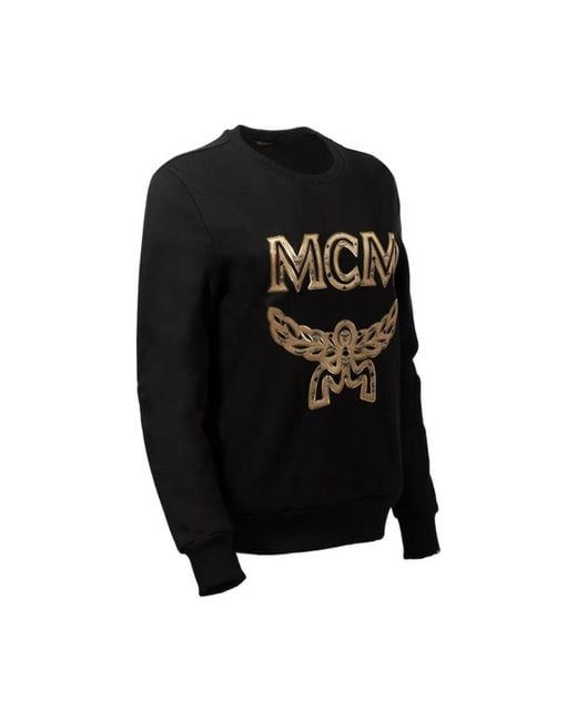 MCM Black Round Collar Long Sleeve Sweater