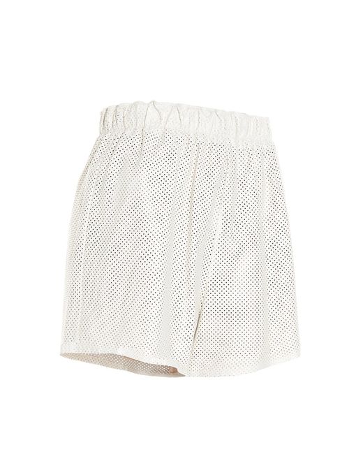 Prada White High-Waisted Perforated Shorts