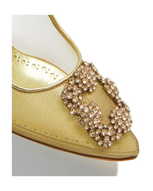 Manolo Blahnik Metallic Mesh High Heels