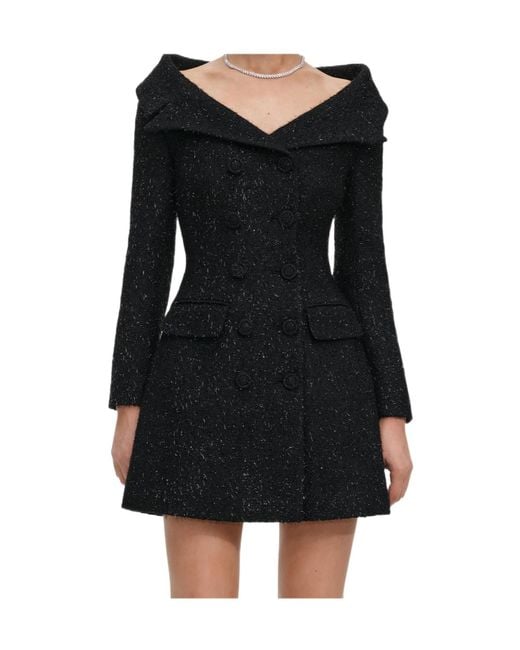 Self-Portrait Black Long-Sleeved Dress