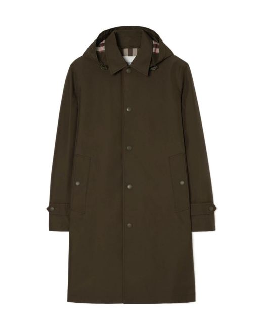 Burberry Green Hooded Car Coat for men