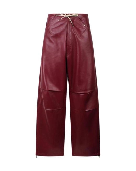 DARKPARK Red Daisy Plonge Nappa Leather Military Trousers