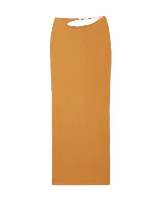Christopher Esber Orange Sculpted-Strap Column Maxi Skirt