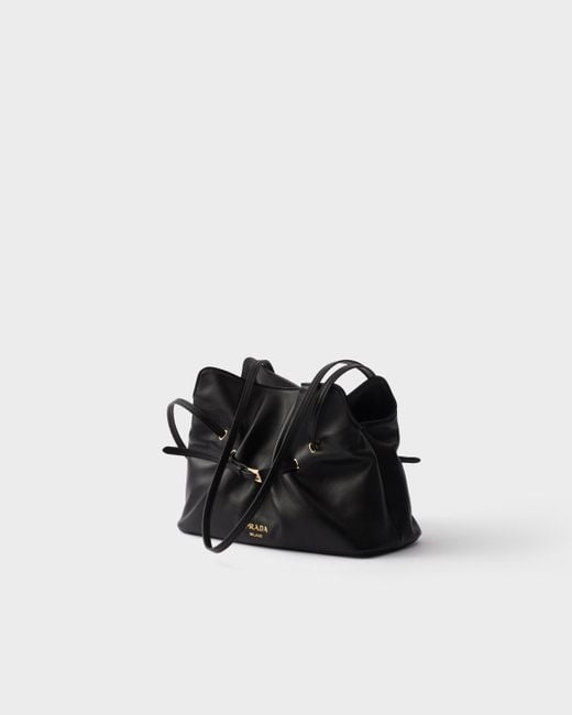 Prada Black Dada Buckle Detailed Small Bucket Bag