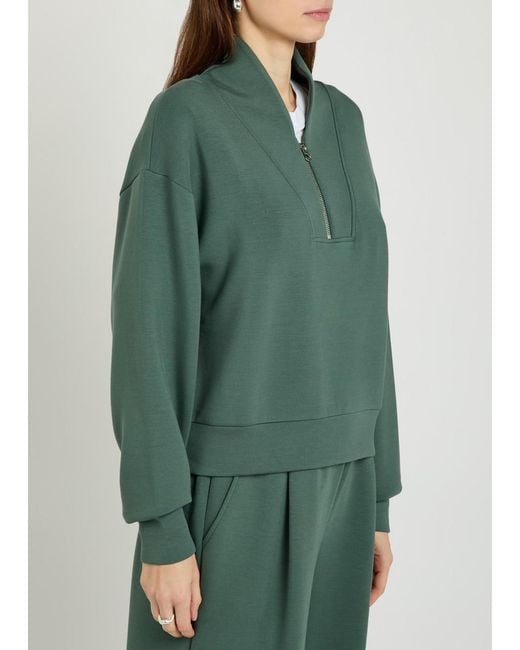 Varley Green Davidson Half-Zip Stretch-Jersey Sweatshirt