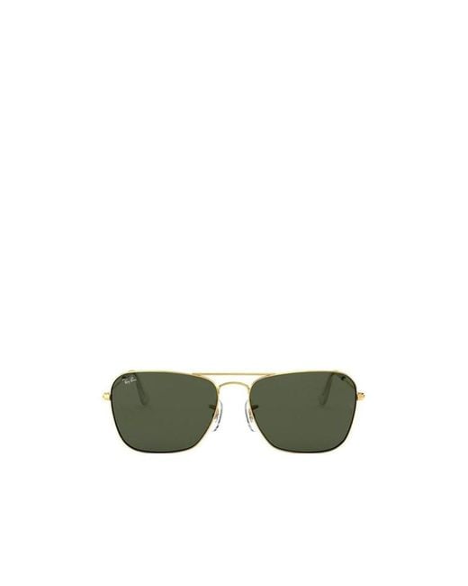Ray-Ban Green Caravan Square Frame Sunglasses for men